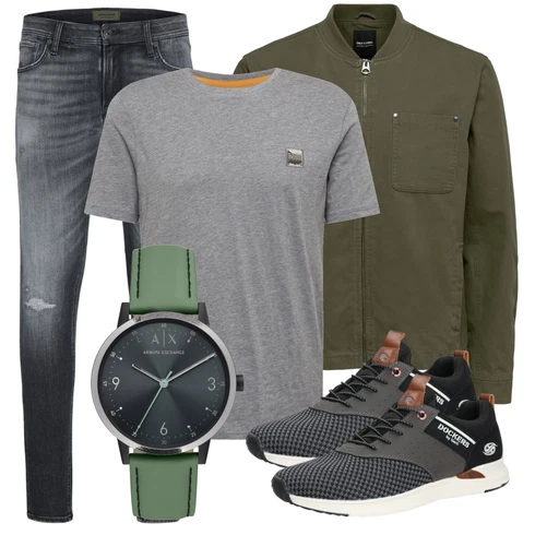 Khaki/Dunkelgrün/Braun Uniformjacke/Cordjacke/Nachhaltige Jacke/Bomberjacke/Militärjacke/Wachsjacke/Shirtjacke/Kastenjacke/Trachtenstrickjacke Only & Sons kombinieren