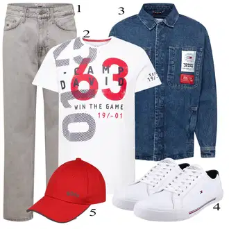 outfit mit Siva/Bela Superga Tommy Hilfiger "Praktičen videz"