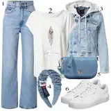Outfity s uvolněnými džíny na jízdu na koni image