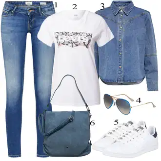 outfit mit Modra/Bela Srajca Only "Oblačila za pomlad"