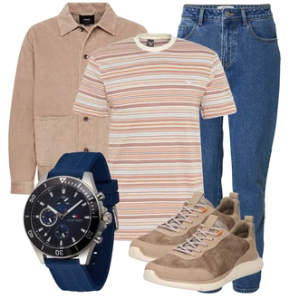 Outfit mit Blau/HellBlau Mom Jean/High Waist Jeans/Dad Jeans/Tapered-Jeans/Girlfriend Jeans/Vintage Jeans/Herren Lederjacke DAN FOX APPAREL "Praktischer Look"