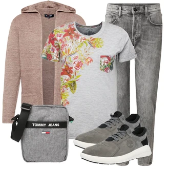 Outfit mit Lila/Braun/Beige/Grau Kaschmir-Strickjacke/Wolle Strickjacke/Strickjacke Gefüttert/Lange Strickjacken/Winter Strickjacke/Baumwoll Strickjacke/Strickjacke Tracht Key Largo "Praktischer Look"