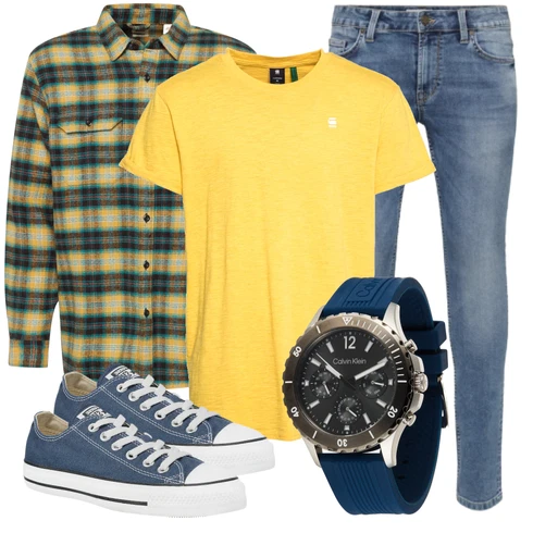 Gelb Casual T-Shirt G-Star Raw kombinieren