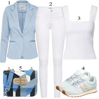 Moderní Outfit s Bílá/Hnědá/Černá Džín s Širokou Nohavicí/Dámské Džíny s Délkou 7/8/Zvonové Džíny/Zkrácené Džíny/Formální Košile/Džíny Culottes/Plisované Džíny Only "Jarní Outfit"Look: Styl, Cool, Francouzské, Italský, Námořní, Moderní, Mom, Krásný, Španělské, Western, Old Money, 70tá léta