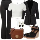 Khaki Obrezana majica outfiti za dame image