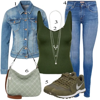 Majka mladenke Outfit sa Tamnozelena/Zeleno/Kaki Hlača Velika Veličina/Haljina Veći Broj/Kratke hlače velike veličine JdY "Zimski Outfit"