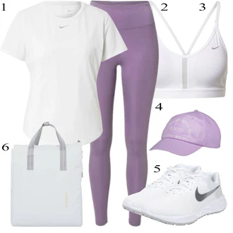 Kombinacije za golf Ljeto sa Bijela/Siva Majica za treniranje/Sportka majica bez rukava/Majica kratkih rukava/Majica Nike, Bijela/Krem sportski grudnjak/Relief grudnjak/Ženski sportski grudnjak s korzetom/Grudnjak Bez Žice/Podstavljeni grudnjak/Grudnjak Minimizer Nike "Zimski outfit"