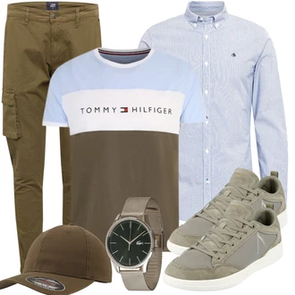 Outfit mit Grün Casual T-Shirt Tommy Hilfiger Underwear "Sportliches Outfit"