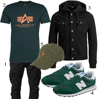 outfit mit Črna Srajca Alpha Industries "Vsakdanja oblačila"