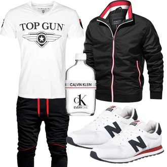 Outfit mit Grau Overall Top Gun "Street Style Outfit"