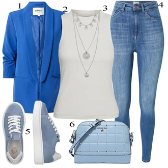 Outfit s Šedá/Stříbrný Jemný Řetízek/Collier/Statement náhrdelník/Bohatě zdobený náhrdelník Pilgrim "Jarní Outfit"