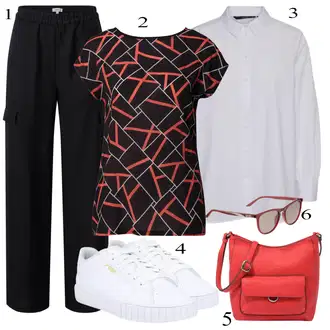 Outfit sa Crna/Siva/Tamnoplava Paperbag Hlača/Padobranska Hlača/Stolarska hlača/Baggy Hlače/Cargo Jogging Hlače/Cargo Hlače/Hlače od muslina Edited "Zimski outfit"