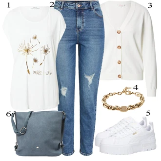Outfit s Šedá Kardigan S.Oliver "Jarní Outfit"