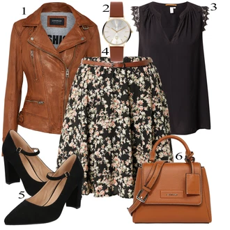 Biker outfit mit Rjava/Temno rjava/Roza Vintage Usnjena Jakna/Jesenska jakna/Motoristična jakna/Jakna iz Umetnega Usnja/Usnjena Bomber Jakna/Usnjena Jakna/Pomladna jakna Oakwood "Oblačila za pomlad"