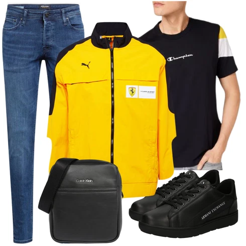 Gelb Sommerjacke Puma kombinieren