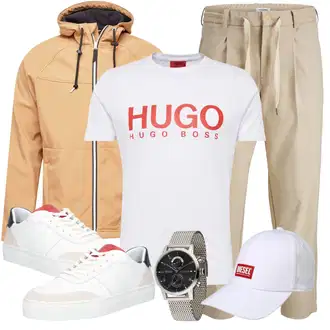 Outfit mit Grau/Weiß Hut Diesel "Alltags Outfit"