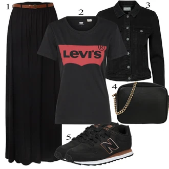 Outfit s Černá Teniska New Balance "Ležérní Outfits"