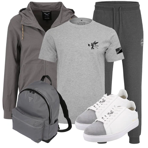 Geblümt Grau/Hellgrau Bluse Große Größe/Shirt & Top Große Größe Mister Tee kombinieren