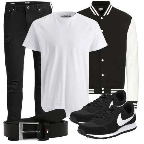 Schwarz/Dunkelbraun/Khaki/Lila/Bordeaux Biker Jeans/Lederjacke/Jeans mit Schlitz/Thermojeans/Winterjacke/Slim Fit Jeans/Leder Schuhe Jack & Jones kombinieren