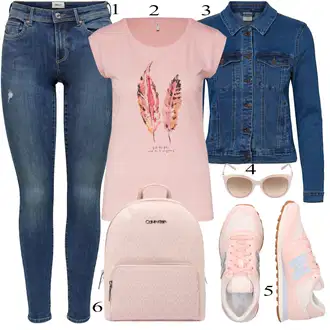 Svatovski gost Outfit sa Pink Hlača Velika Veličina Only "Zimski Outfit"