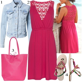 Outfit s Růžová/Hnědá Sandál S T Páskem/Vintage sandál/Pletený Sandál/Letní Bota/Sandál se třpytkami/Páskový Sandál/Sandál Dianette Buffalo "Ležérní Outfits"