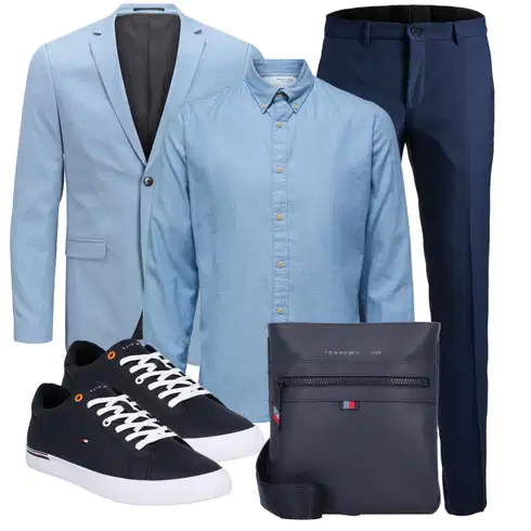Dunkelblau/Blau/Hellblau Business Hose/AnzugHose/Slim Hose/Chino Hose Jack & Jones kombinieren