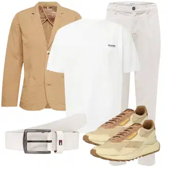 Elegant Outfit mit Khaki/Grau/Beige/Braun Paperbag Hose/Musselin Hose/Chino Hose/Leinenhose/Baumwollhose/Boyfriend Hose/Freizeithose/Gerade Hose/Schlupfhose Goldgarn "Casual Business Outfit"Look: Uni, Outdoor, Unisex, Smart Casual, Casual, Coole, Classic, Elegant