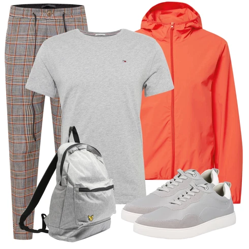 Grau Bluse Große Größe/Shirt & Top Große Größe/Kurzarm T-Shirt/Funktions T-Shirt/Laufschuhe für Männer/Ausgefallenes T-shirt/Sport-T-Shirt/Casual T-Shirt/Shirt Tommy Jeans kombinieren mit Grau Rucksack Lyle & Scott