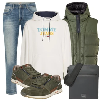 Outfit mit Grün Sneaker Mustang "Cool für die Freizeit"