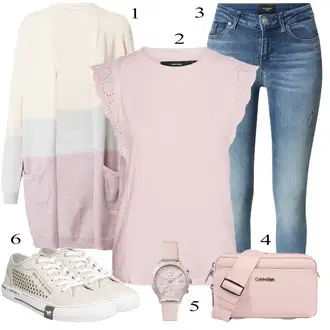 Outfit sa Pink/Bež/Plava/Siva Sati Lacoste "1"