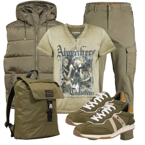 Dunkelgrün/Khaki Mantel Parka große Größe Alpha Industries kombinieren