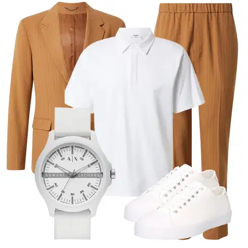 Braun/Orange/Beige Anzug Sakko/Kostüm/Anzug trapp kombinieren