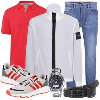 Outfit mit Blau Schlaghose/Jeans MAC "Cooles Outfit"