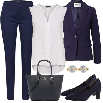 Elegantní Outfit s Bílá/Šedá/Hnědá Halenka Móda Pro Plnoštíhlou/Halenka a Tunika Tunika Only "Elegantní Vzhled"Look: Styl, Lehký, Rad, Emo, 20 léta, Elegantní, Kancelář, Old Money, Příliš oblečený, S průsvitem