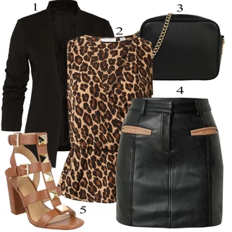 Outfit sa Crna Kožna Suknja GLAMOROUS "Ljetni outfiti"