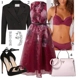 Kombinacije za zabavu sa Ljubičasta/Crvena/Tamnocrvena/Pink Haljina Veći Broj Coast "Zimski Outfit"