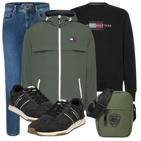 Grün Tasche Blauer.USA kombinieren