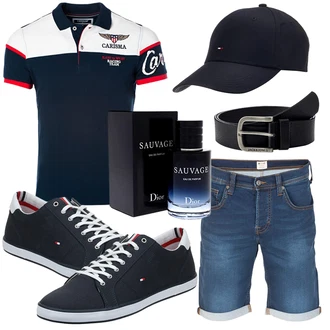 Outfit mit Mischfarben/Schwarz Sneaker Tommy Hilfiger "Freizeit Outfit"