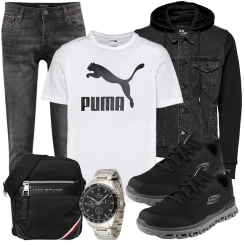 Schwarz Jeansjacke Only & Sons kombinieren