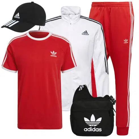 Rot/DunkelRot T-Shirt & Top/Sport-T-Shirt/Ausgefallenes T-shirt/Kurzarm T-Shirt/Top Kurzes Oberteil/Sport-Top/Casual T-Shirt Adidas Originals kombinieren
