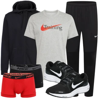 Logoprint Outfit mit Schwarz/Blau/Dunkelblau Ausgefallener Hoodie/Strick Hoodie/Partner Hoodie/Sport Hoodie/Sport Sweatshirt/Sweatjacke/Unisex Hoodie Nike, Grau/Dunkelrot/Rot T-Shirt Training/T-Shirt & Top Nike, Schwarz/Grau gesundheitsschuh/Sneaker Low/Sommer Sneaker/Walkingschuh/Laufschuh/Tennisschuh/Fitnessschuh/Fitnessschuh/Joggingschuh/Gymnastikschuh Nike "Freizeit Outfit"