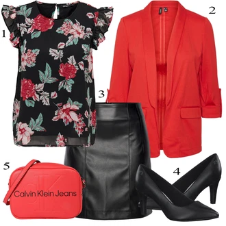 Outfit sa Crna Kožna Suknja/Kožna Mini Suknja/Suknja od umjetne kože Lascana "Zimski outfit"