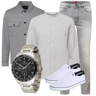 Sommer Outfit mit Weiß/Creme Stoffschuh/Bequemer Schuh/gesundheitsschuh/medicus schuh/Schuh Ohne Schnürsenkel/Skateschuh/Turnschuh ohne Schnürsenkel/Sommer Sneaker Tommy Hilfiger "Frühlingsoutfit"