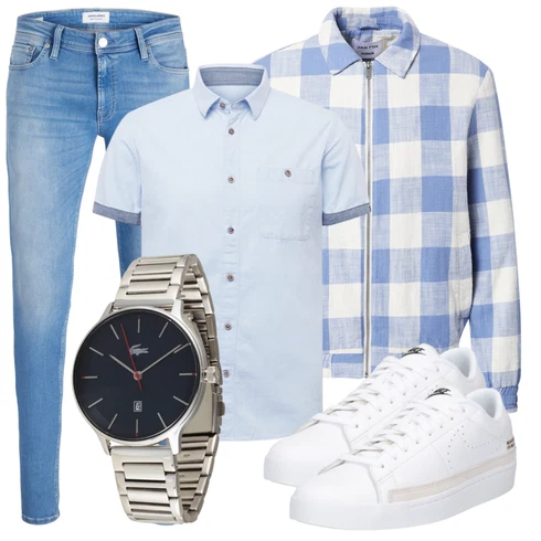 Weiß/Grau Bluse Große Größe Tom Tailor kombinieren