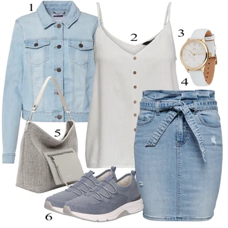 outfit mit Modra Kratke hlače velike velikosti Only "Priložnostna oblačila"