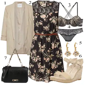 Outfit sa Siva/Crna/Tamnosiva Gaćice bez prepona/Gaćica & tanga/Brazilski Slip/Klasične Gaćice/Gaćice/Futrola za Suknju/Prozirna gaćica Lascana "Ljetni outfiti"