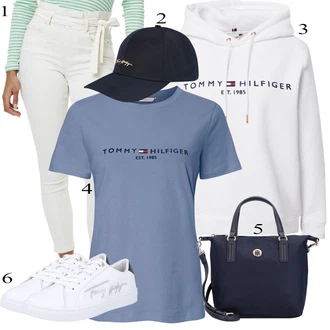 Outfit sa Crna Šešir Tommy Hilfiger "Ljetni outfiti"