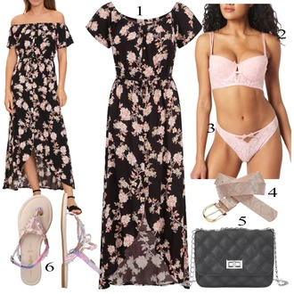 Elegantní Outfit s Růžová/Hnědá/Fialová/Červená Dlouhé Letní Šaty/Zavinovací Šaty/Společenské šaty pro hosta/Šaty S Potiskem/Maxi Šaty Lascana "Letní Outfit"Look: Elegantní, Jazz, Mom, Příliš oblečený, Romantický, Vintage, Slavnostní