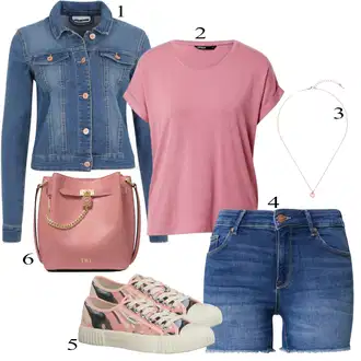 outfit mit Temno Modra/Svetlo Modra/Modra Kratke hlače velike velikosti/Majica Only "Priložnostna oblačila"