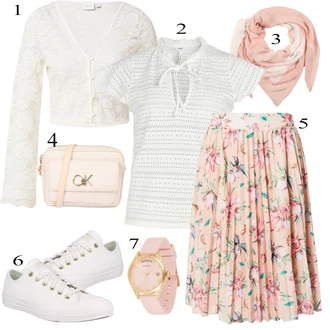 outfit mit Bela/Krem/Khaki Platnena superga/Usnjene superge/Superge Nizka/Ozka superga Converse "Priložnostna oblačila"